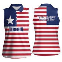 Liberia Flag Style Women Sleeveless Polo Shirt The Love of Liberty Brought Us Here