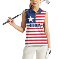 Liberia Flag Style Women Sleeveless Polo Shirt The Love of Liberty Brought Us Here