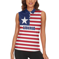 Liberia Flag Style Women Sleeveless Polo Shirt The Love of Liberty Brought Us Here