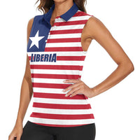 Liberia Flag Style Women Sleeveless Polo Shirt The Love of Liberty Brought Us Here