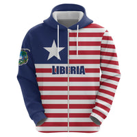 Liberia Flag Style Zip Hoodie The Love of Liberty Brought Us Here