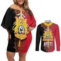 Haiti First Empire 1804-1806 Couples Matching Off Shoulder Short Dress and Long Sleeve Button Shirt Liberte ou la Mort!