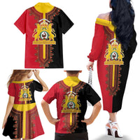 Haiti First Empire 1804-1806 Family Matching Off The Shoulder Long Sleeve Dress and Hawaiian Shirt Liberte ou la Mort!