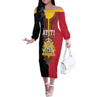 Haiti First Empire 1804-1806 Family Matching Off The Shoulder Long Sleeve Dress and Hawaiian Shirt Liberte ou la Mort!