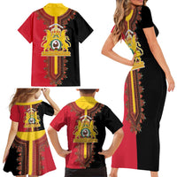 Haiti First Empire 1804-1806 Family Matching Short Sleeve Bodycon Dress and Hawaiian Shirt Liberte ou la Mort!