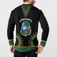Liberia Coat of Arms Button Sweatshirt African Dashiki Style