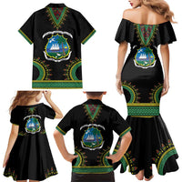 Liberia Coat of Arms Family Matching Mermaid Dress and Hawaiian Shirt African Dashiki Style