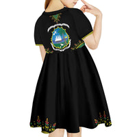 Liberia Coat of Arms Kid Short Sleeve Dress African Dashiki Style