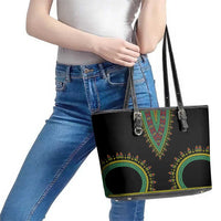 Liberia Coat of Arms Leather Tote Bag African Dashiki Style