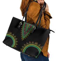 Liberia Coat of Arms Leather Tote Bag African Dashiki Style