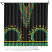 Liberia Coat of Arms Shower Curtain African Dashiki Style
