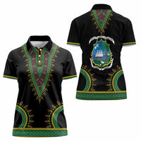 Liberia Coat of Arms Women Polo Shirt African Dashiki Style