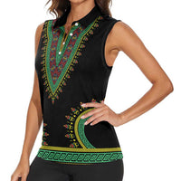 Liberia Coat of Arms Women Sleeveless Polo Shirt African Dashiki Style