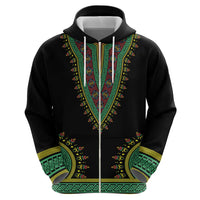 Liberia Coat of Arms Zip Hoodie African Dashiki Style