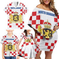 Netherlands North Brabant Province Custom Family Matching Off Shoulder Short Dress and Hawaiian Shirt
