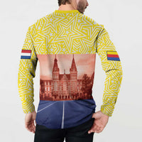 Netherlands North Holland Province Button Sweatshirt Flag Style