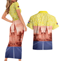Netherlands North Holland Province Couples Matching Short Sleeve Bodycon Dress and Hawaiian Shirt Flag Style