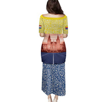 Netherlands North Holland Province Family Matching Puletasi and Hawaiian Shirt Flag Style