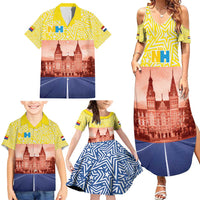 Netherlands North Holland Province Family Matching Summer Maxi Dress and Hawaiian Shirt Flag Style