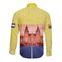 Netherlands North Holland Province Long Sleeve Button Shirt Flag Style