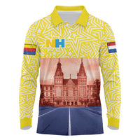 Netherlands North Holland Province Long Sleeve Polo Shirt Flag Style