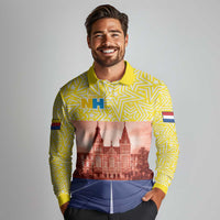 Netherlands North Holland Province Long Sleeve Polo Shirt Flag Style
