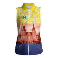 Netherlands North Holland Province Women Sleeveless Polo Shirt Flag Style