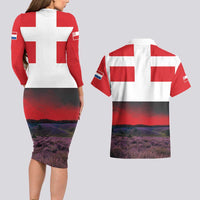 Netherlands Utrecht Province Couples Matching Long Sleeve Bodycon Dress and Hawaiian Shirt Flag Style