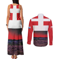 Netherlands Utrecht Province Couples Matching Tank Maxi Dress and Long Sleeve Button Shirt Flag Style
