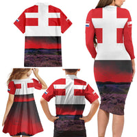 Netherlands Utrecht Province Family Matching Long Sleeve Bodycon Dress and Hawaiian Shirt Flag Style