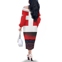 Netherlands Utrecht Province Family Matching Off The Shoulder Long Sleeve Dress and Hawaiian Shirt Flag Style