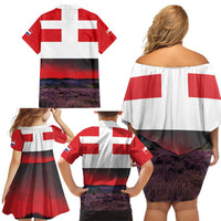Netherlands Utrecht Province Family Matching Off Shoulder Short Dress and Hawaiian Shirt Flag Style