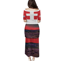 Netherlands Utrecht Province Family Matching Puletasi and Hawaiian Shirt Flag Style