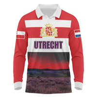 Netherlands Utrecht Province Long Sleeve Polo Shirt Flag Style