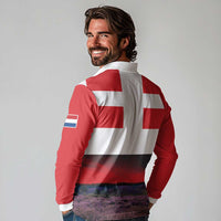 Netherlands Utrecht Province Long Sleeve Polo Shirt Flag Style