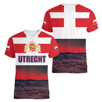 Netherlands Utrecht Province Women V-Neck T-Shirt Flag Style