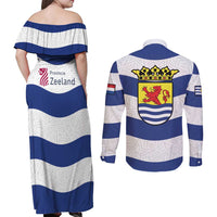 Netherlands Zeeland Province Couples Matching Off Shoulder Maxi Dress and Long Sleeve Button Shirt Flag Style