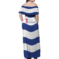 Netherlands Zeeland Province Family Matching Off Shoulder Maxi Dress and Hawaiian Shirt Flag Style