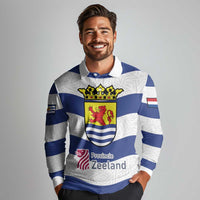 Netherlands Zeeland Province Long Sleeve Polo Shirt Flag Style