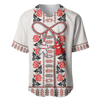 Romanian Traditional Pattern with Martenitsa Baseball Jersey Happy Martisor Day 1 March