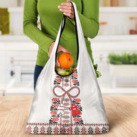 Romanian Traditional Pattern with Martenitsa Grocery Bag Happy Martisor Day 1 March
