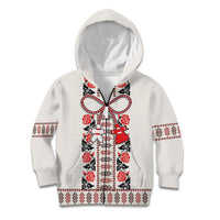 Romanian Traditional Pattern with Martenitsa Kid Hoodie Happy Martisor Day 1 March