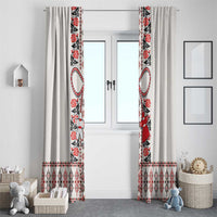 Romanian Traditional Pattern with Martenitsa Window Curtain Happy Martisor Day 1 March