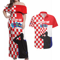 Croatia Victory Day 5 August Couples Matching Off Shoulder Maxi Dress and Hawaiian Shirt Dan Hrvatskih Branitelja