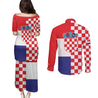 Croatia Victory Day 5 August Couples Matching Puletasi and Long Sleeve Button Shirt Dan Hrvatskih Branitelja