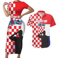 Croatia Victory Day 5 August Couples Matching Short Sleeve Bodycon Dress and Hawaiian Shirt Dan Hrvatskih Branitelja