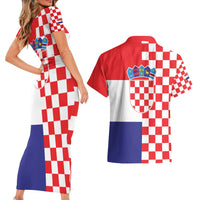 Croatia Victory Day 5 August Couples Matching Short Sleeve Bodycon Dress and Hawaiian Shirt Dan Hrvatskih Branitelja
