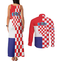 Croatia Victory Day 5 August Couples Matching Tank Maxi Dress and Long Sleeve Button Shirt Dan Hrvatskih Branitelja