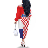 Croatia Victory Day 5 August Family Matching Off The Shoulder Long Sleeve Dress and Hawaiian Shirt Dan Hrvatskih Branitelja