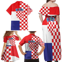 Croatia Victory Day 5 August Family Matching Off Shoulder Maxi Dress and Hawaiian Shirt Dan Hrvatskih Branitelja